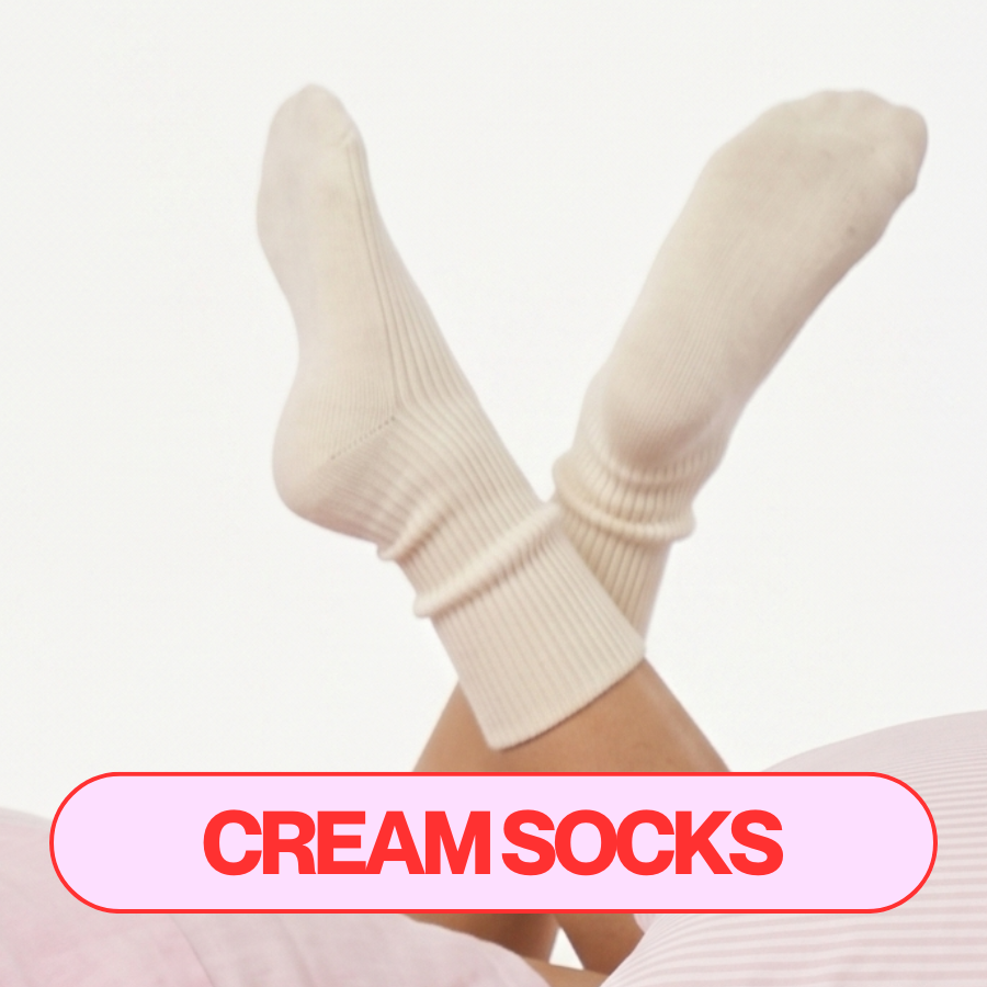 CREAM LULA COSY CREW SOCKS